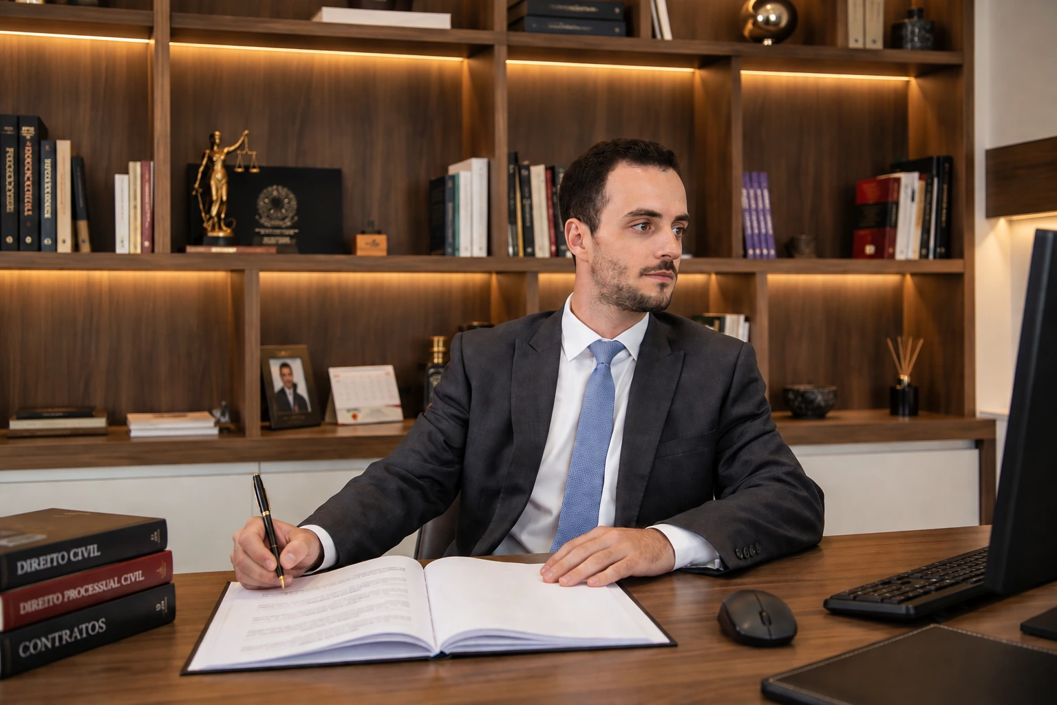 Ian Januário trabalhando no escritório